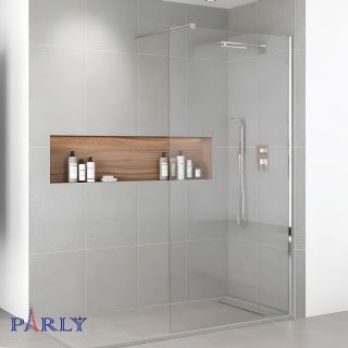 Душевая перегородка Parly T80 80х190 профиль Хром стекло прозрачное